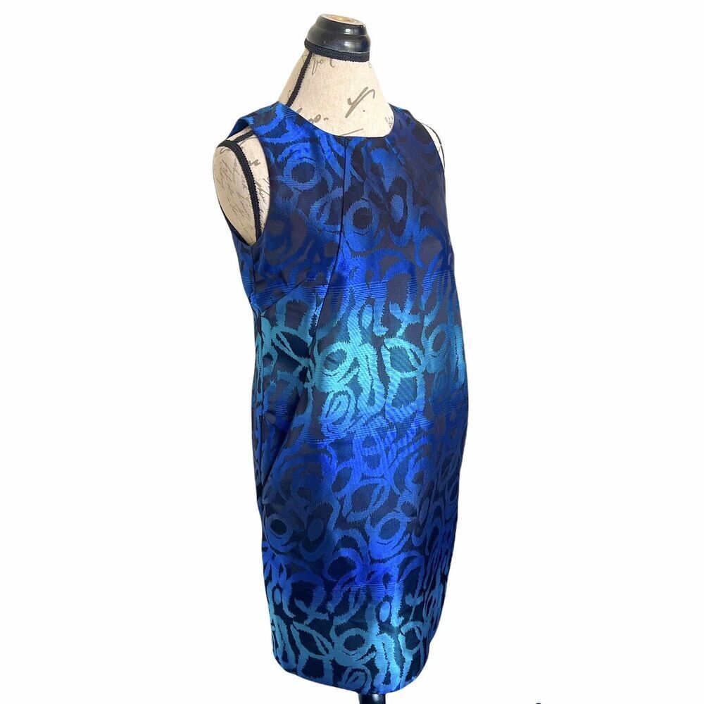 Michael Kors Dress Sz 8 Metallic Shift Evening Cocktail Going Out Futurism Glam - Picture 3 of 16
